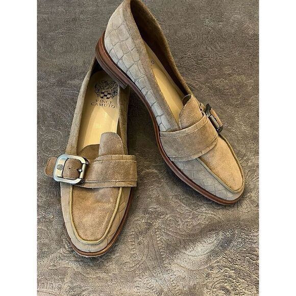 Vince Camuto Women's Cenkanda Buckle Loafers Size 8M Wild Mushroom - Picture 2 of 15